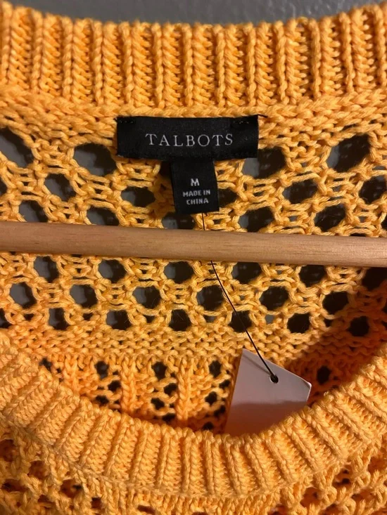 NWT Talbots Goldenrod Pointelle Knit Sweater Vest M - Picture 4 of 6